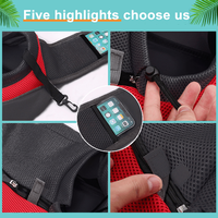 Pet shoulder bag materials – mesh breathable compartment, breathable strap, PU leather bottom, expansion joint