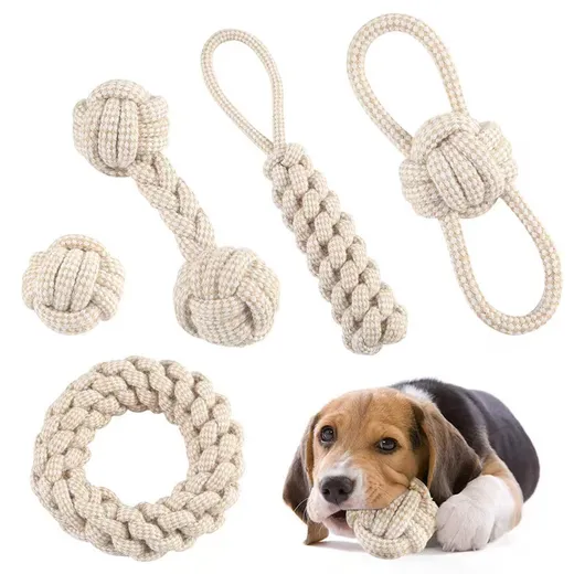 Cotton & Linen Rope Dog Toys – Durable Chew Toys for Dogs