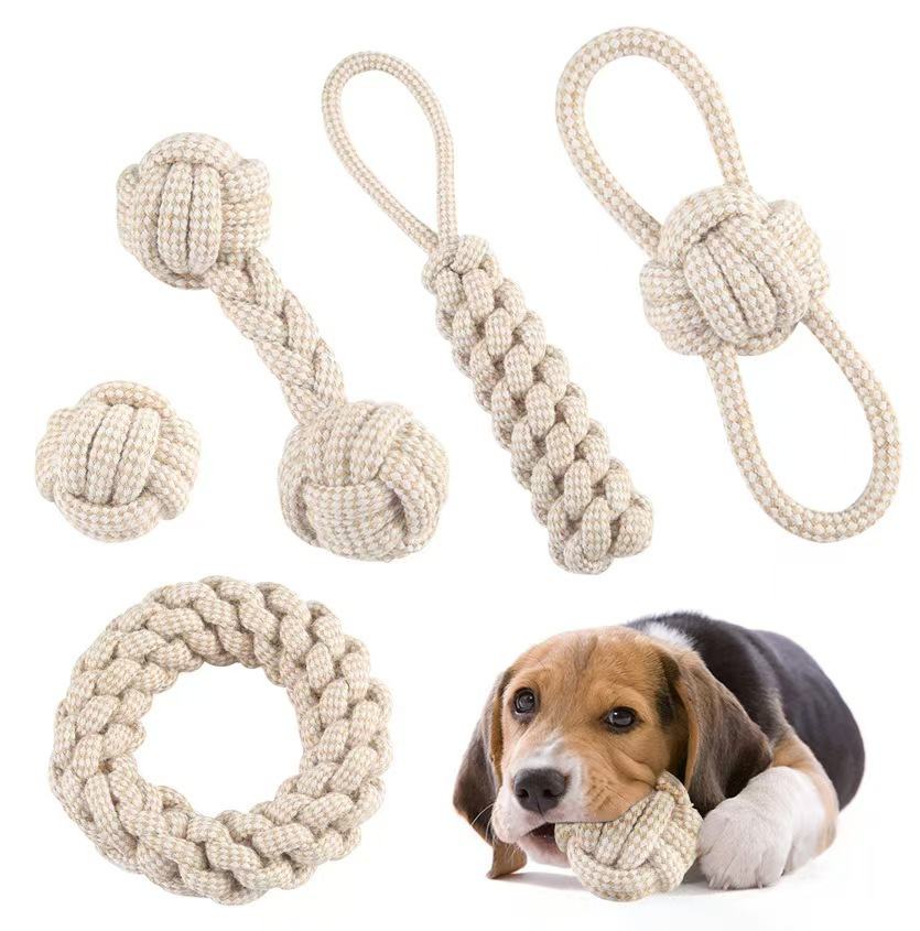 Cotton & Linen Rope Dog Toys – Durable Chew Toys for Dogs