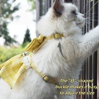 adjustable neck and chest strap plaid cat dress harness