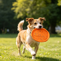Yellow speckled ETPU dog flying disc for dog training toy