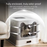 Fully enclosed design effectively contains odors and prevents urine from splashing.