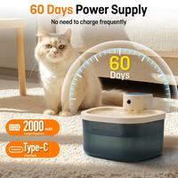 2000mAh battery pet water feeder up to 60 days long life Type C charging