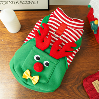 Close up reindeer face detail christmas pet outfit with d ring