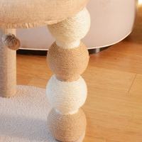 Sisal-wrapped post—wear-resistant, scratch-resistant, and sheds minimal debris.