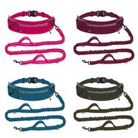 Hands-Free Running Dog Leash with Waist Bag – Dual Handles & Reflective Strips