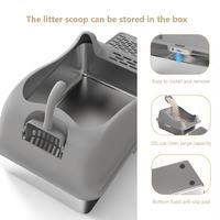 Thoughtful details: storage for the cat litter scoop and an anti-slip base design.