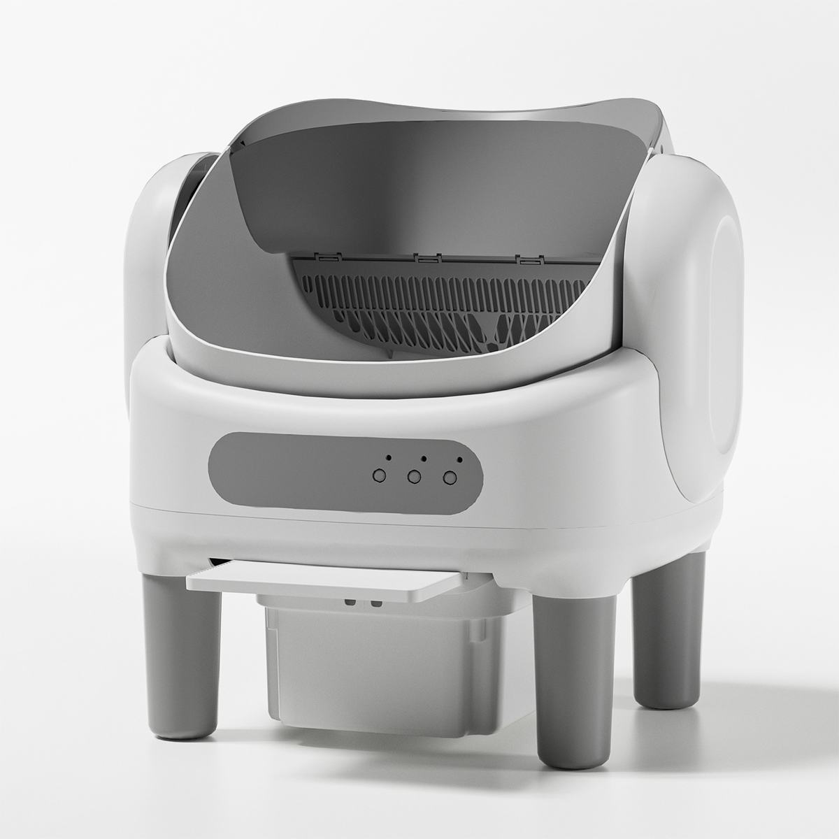 Smart Automatic Cat Litter Box – Semi-Open Design, Remote Control & 12L Waste Bin