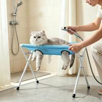 Foldable Pet Grooming Bed for Cats & Dogs – Breathable, Space-Saving Design — Cat Bathing Stand