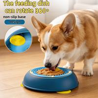 Dog cat licking bowl for milk pumpkin puree bone broth yogurt