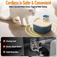 Cordless PIR motion sensor pet water feeder automatic flowing water safe for cats