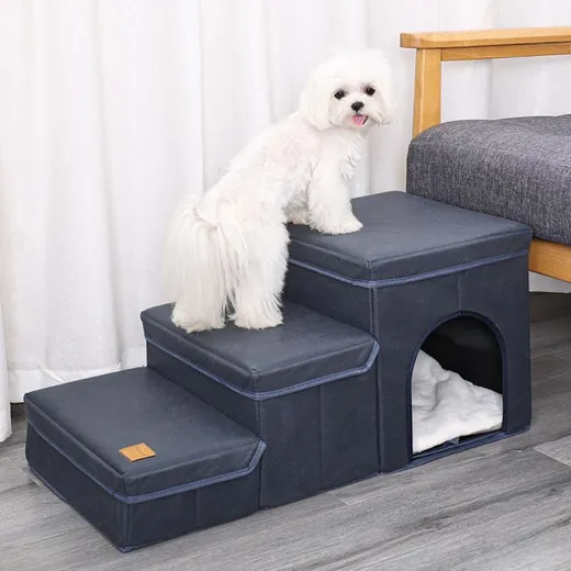 Multifunctional Pet Stairs for Cats & Dogs with Built-in Pet House and Storage