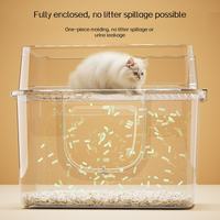 It's impossible for litter to splatter outside a fully enclosed space.