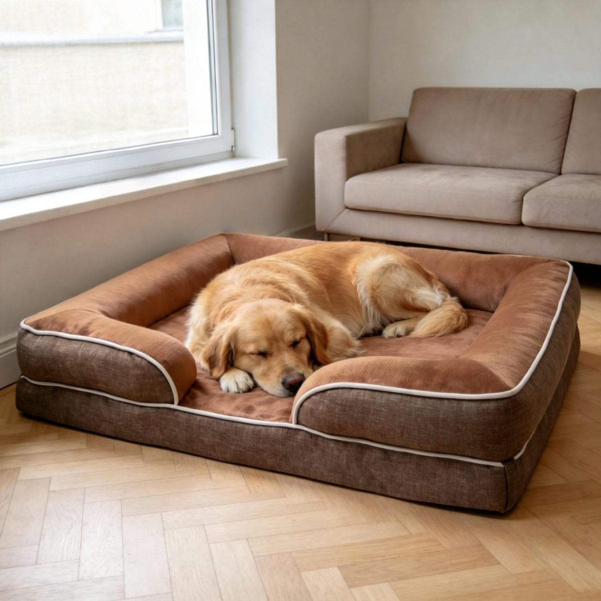 Removable Washable Dog Bed with Waterproof Foam Cushion