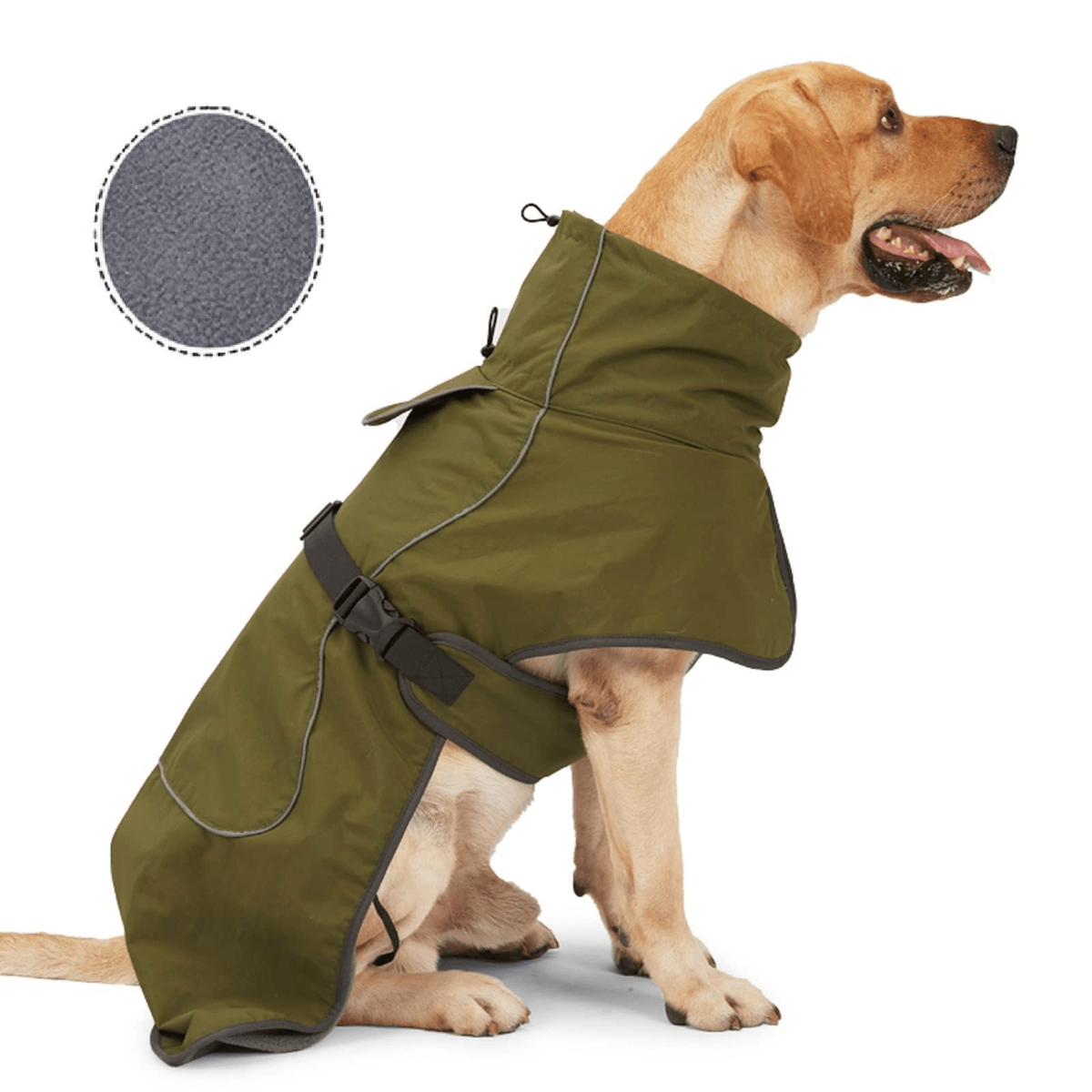 Waterproof Fleece Lined Winter Jacket for Large Dogs