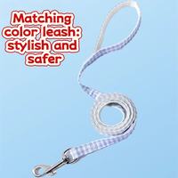 matching plaid cat leash, durable walking lead for kitten harness set