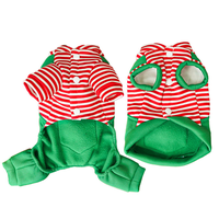 Inside view snap button of christmas reindeer dog cat jumpsuit
