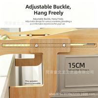 Adjustable buckle design of wooden cat hanging bed, flexible hanging distance