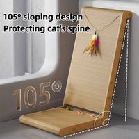105° sloped L cat scratcher protecting cat spine