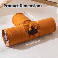 T-shaped cat tunnel size dimension diagram 80cm length 25cm diameter