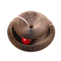 Foldable corrugated magic organ cat scratcher toy close up view