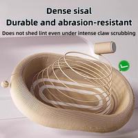 Dense woven sisal cat scratching bowl, abrasion resistant and lint free