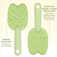 Green double-sided pet comb structure diagram with function labels