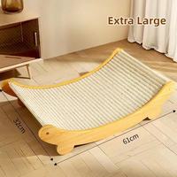 Sisal cat scratching board featuring wooden material, easy assembly, and scratch-resistant design.