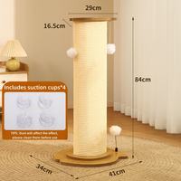 Fish-shaped sisal cat scratching post with pom pom toys for indoor cat scratching