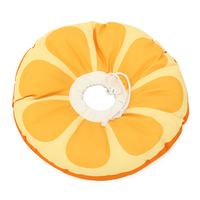 Flat orange slice pattern soft cat recovery collar top view