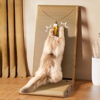L-shaped cat scratching board with multi-play function icons