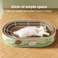 65cm large space oval cat scratcher bed, allows cats to stretch freely