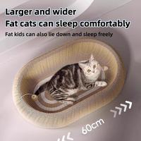 Extra wide oval sisal cat scratcher, spacious bed for large and fat cats