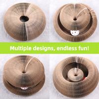 Magic organ cat scratcher showing multiple transformable play shapes