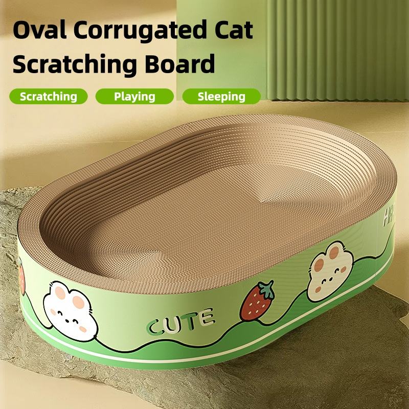 Oval Corrugated Cat Scratching Board
