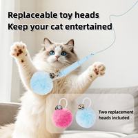 Retractable electric cat teaser toy with send and recall buttons for cat entertainment