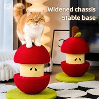 Red apple cat scratcher with widened stable anti-tip base