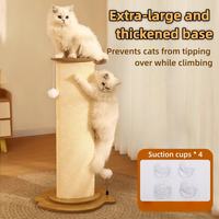 Extra large thickened base cat scratch post with 4 suction cups for anti-tip stability