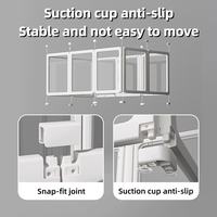 Suction cup anti slip pet fence with snap fit joints for stable indoor use