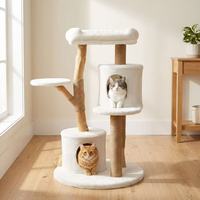 White Cat Tree with Soft Faux Rabbit Fur – Wholesale Cat Climbing Tower