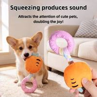 Carrot squeaky dog toy with textured TPR chew ring for small dogs