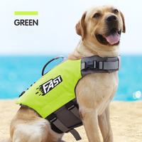 Fluorescent green dog life vest high visibility for water safety