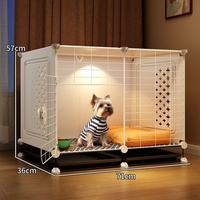 White aesthetic indoor dog house crate for home decor