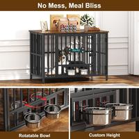 Rotatable height adjustable stainless steel feeding bowls for dog cage