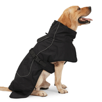 Black fleece lined large dog winter jacket