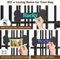DIY bone name tag chalkboard for dog cage, chalk and paw stickers included