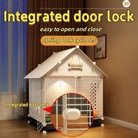 Integrated spring door lock for modular small dog crate