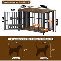 Furniture style foldable dog crate dimension chart for medium dogs 40-65lb