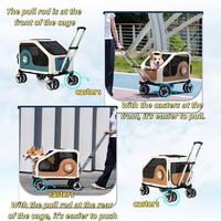 360° swivel double brake wheels for pet carrier, all-terrain silent casters