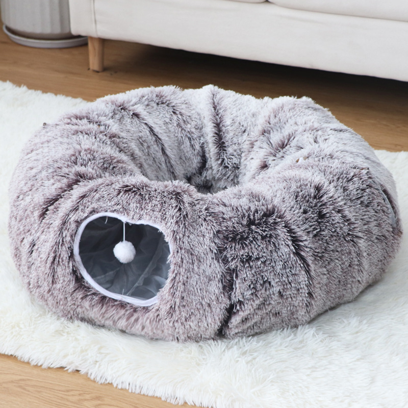 Cat Tunnel with Cat Bed for Indoor Cats,Multifunctional Cat Tunnel